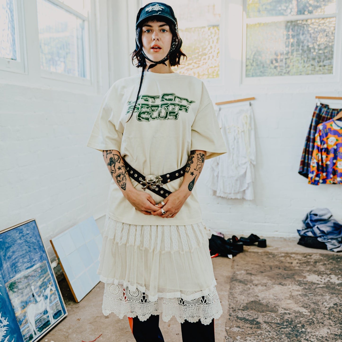 IV. Volcano Cracked Green and Cream Tee